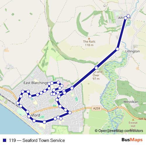 119 bus Line Map