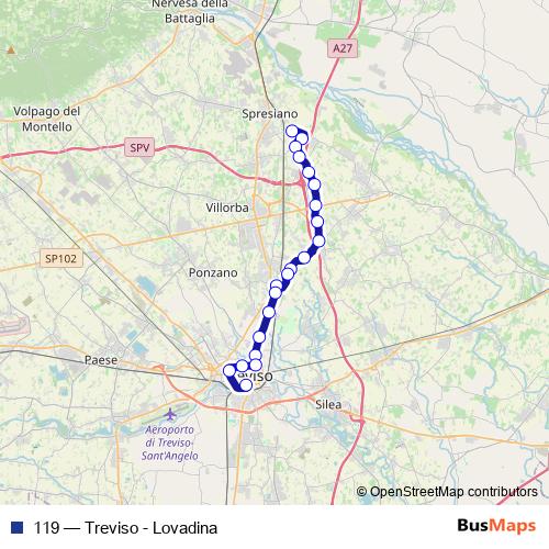 119 bus Line Map