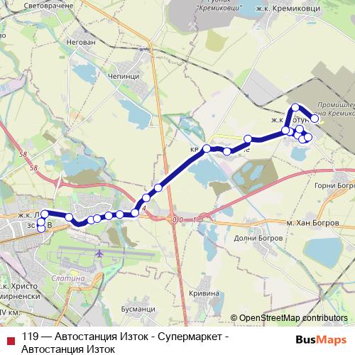 119 bus Line Map