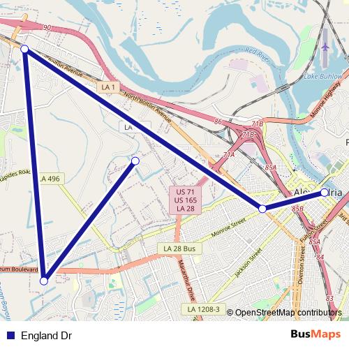 England Dr bus Line Map