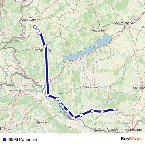 8996 Pannónia rail Line Map
