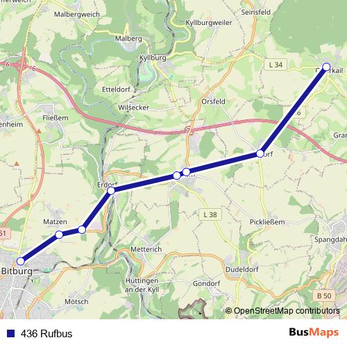 436 Rufbus bus Line Map