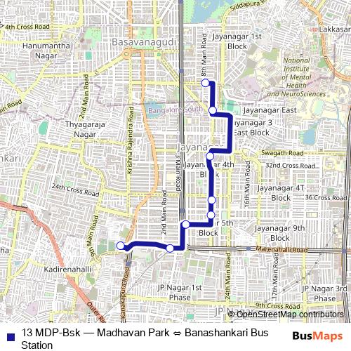 13 MDP-Bsk bus Line Map