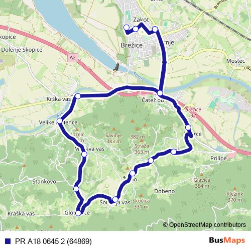 PR A18 0645 2 (64869) bus Line Map