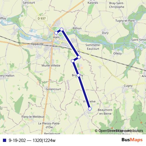 9-19-202 bus Line Map