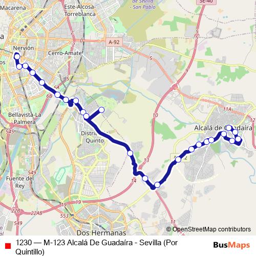 1230 bus Line Map