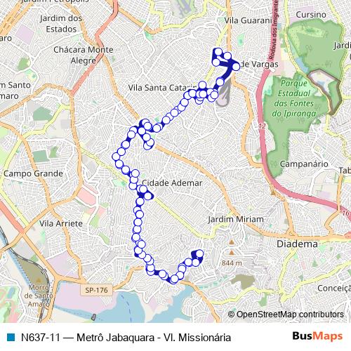 N637-11 bus Line Map
