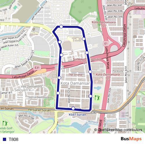 T808 bus Line Map