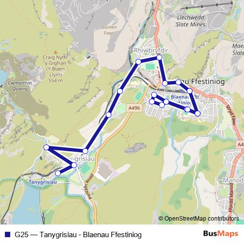 G25 bus Line Map