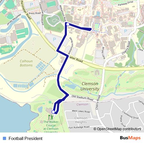Football President bus Line Map