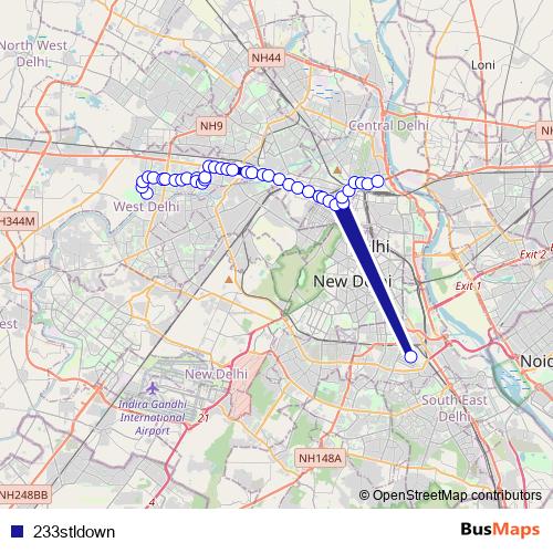233stldown bus Line Map