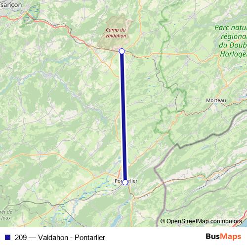 209 bus Line Map