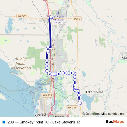 209 bus Line Map