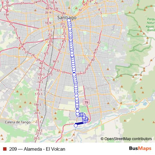 209 bus Line Map