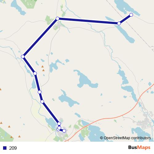 209 bus Line Map