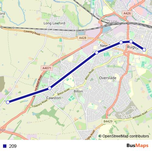 209 bus Line Map