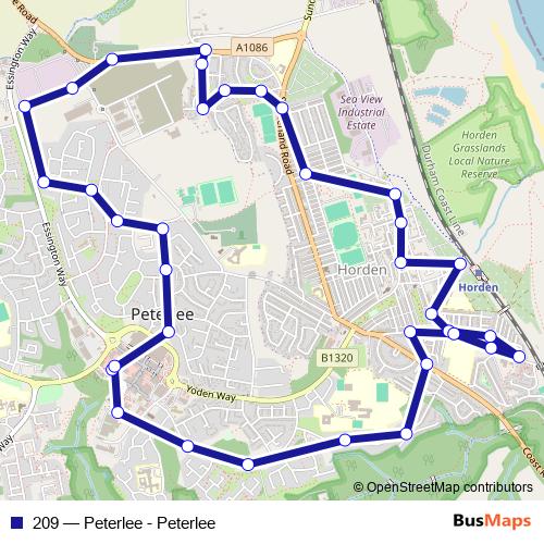 209 bus Line Map