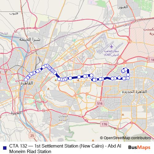 CTA 132 bus Line Map
