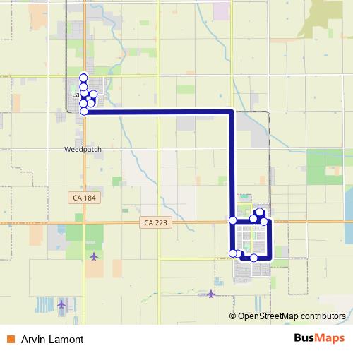 Arvin-Lamont bus Line Map