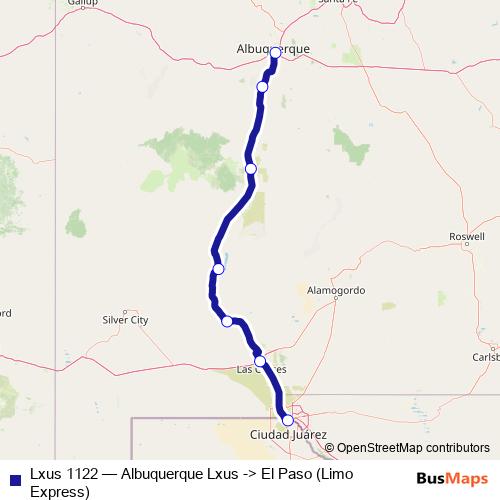Lxus 1122 bus Line Map