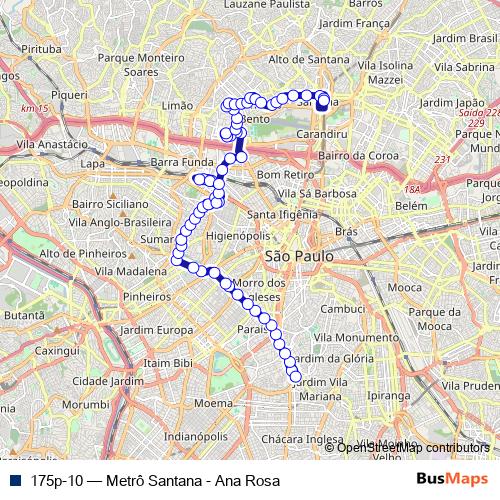 175p-10 bus Line Map