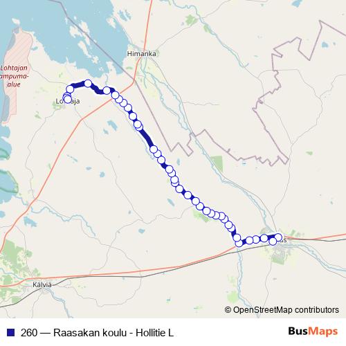 260 bus Line Map