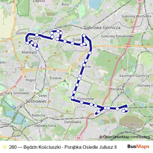 260 bus Line Map