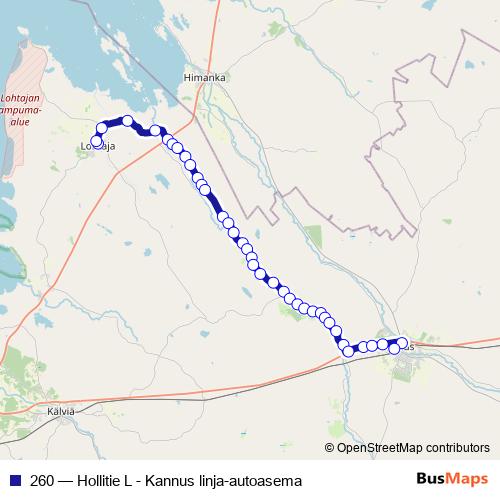 260 bus Line Map