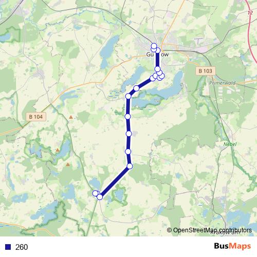 260 bus Line Map