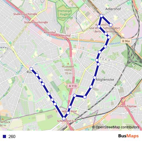 260 bus Line Map