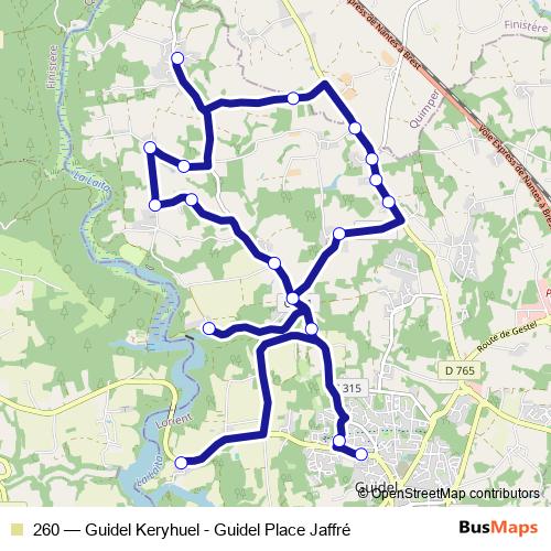 260 bus Line Map