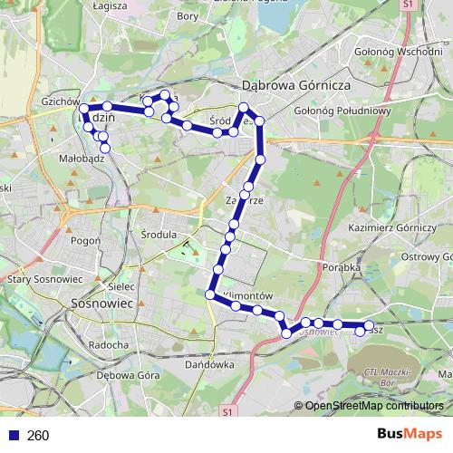 260 bus Line Map