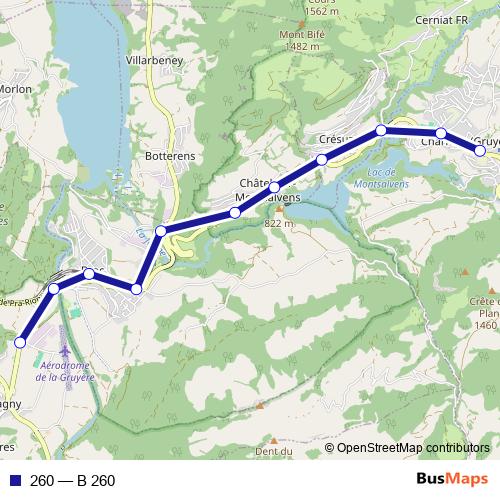 260 bus Line Map
