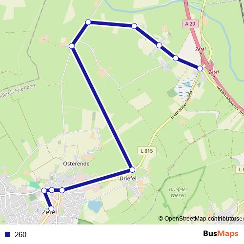 260 bus Line Map