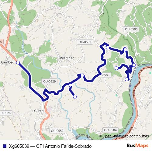 Xg605039 bus Line Map