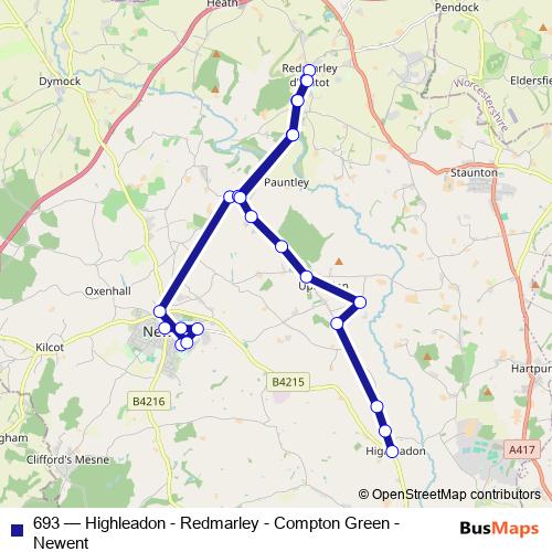 693 bus Line Map