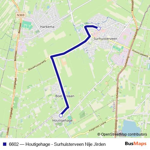 6602 bus Line Map
