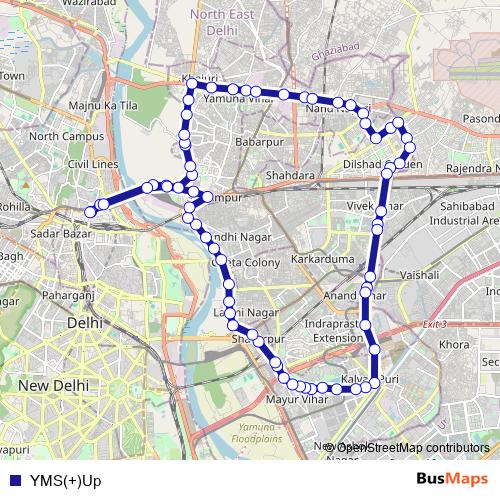 YMS(+)Up bus Line Map