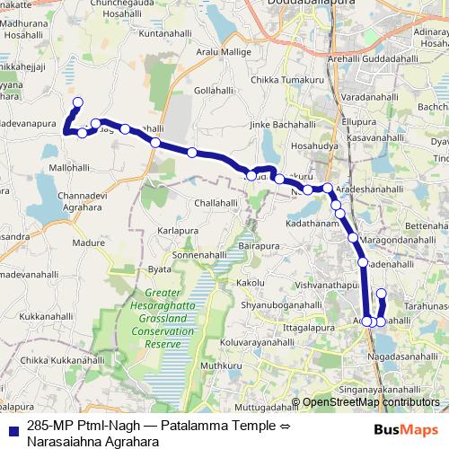 285-MP Ptml-Nagh bus Line Map