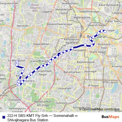 222-H SBS-KMT Fly-Snh bus Line Map
