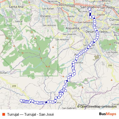 Turrujal bus Line Map