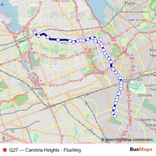 Q27 bus Line Map
