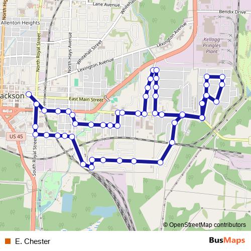 E. Chester bus Line Map