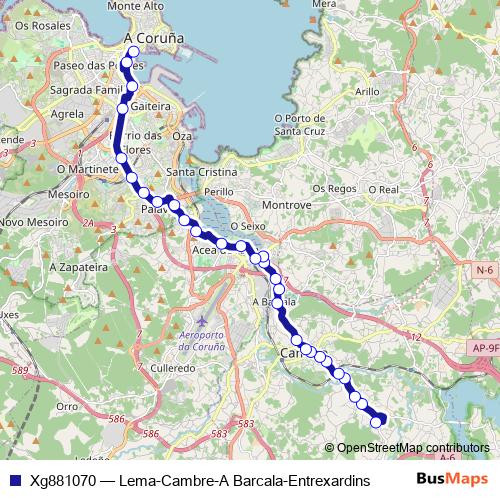 Xg881070 bus Line Map