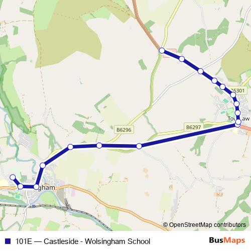101E bus Line Map