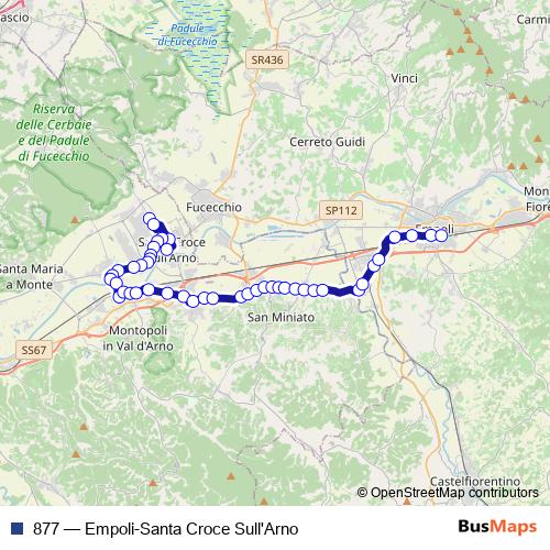 877 bus Line Map