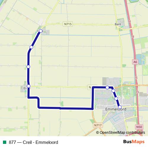 877 bus Line Map