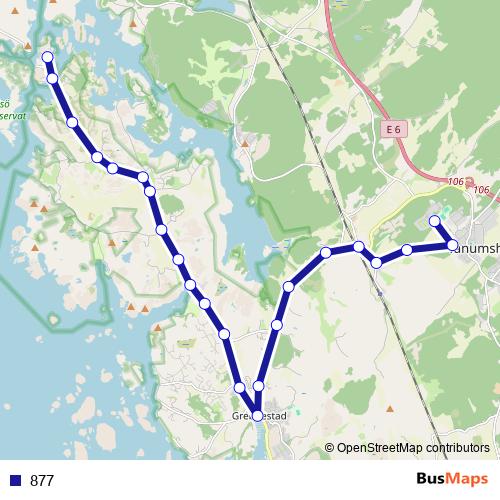 877 bus Line Map