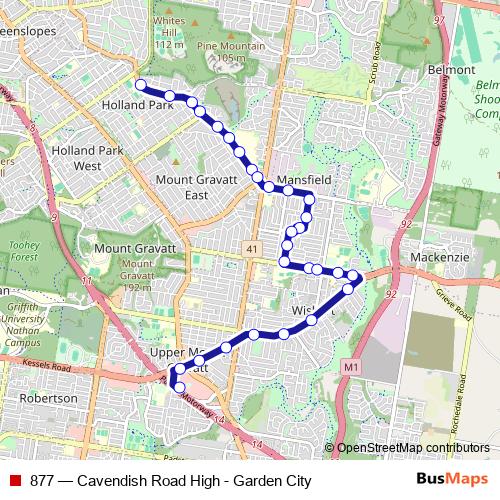 877 bus Line Map