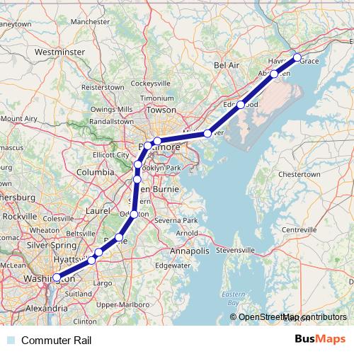 Commuter Rail rail Line Map